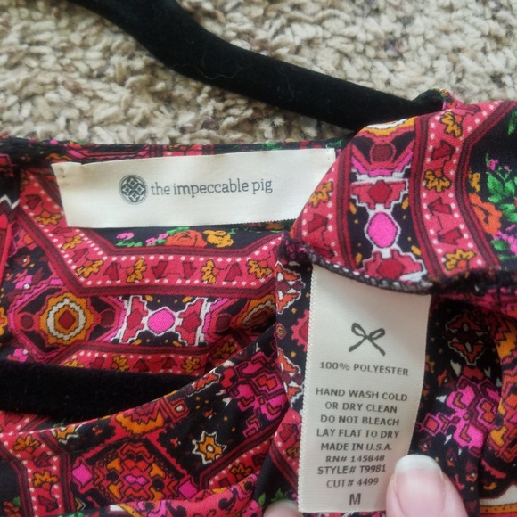 Printed Blouse • Key Hole Back • Impeccable Pig - Picture 6 of 7